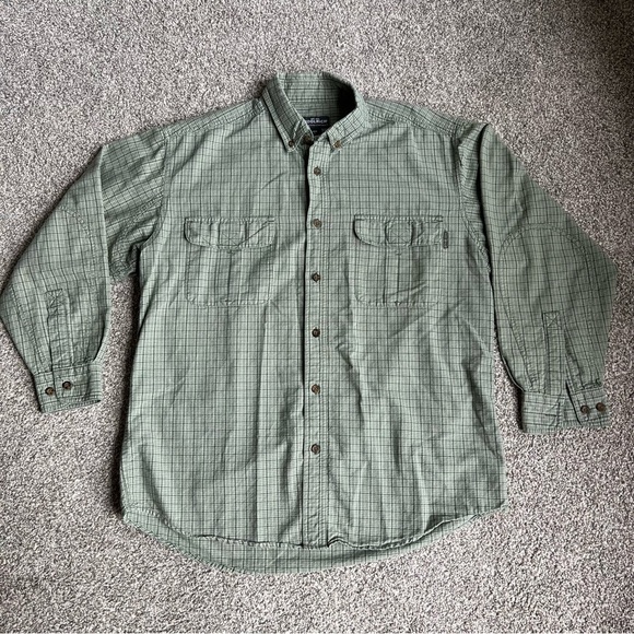 Woolrich Other - Woolrich Men’s Flannel Button Up Green & Black Plaid Shirt, Size Large